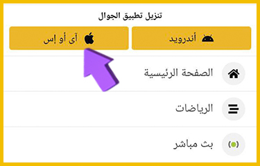 حدد \"تنزيل لنظام iOS\"