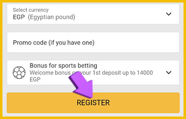 Sign up via the official Melbet portal